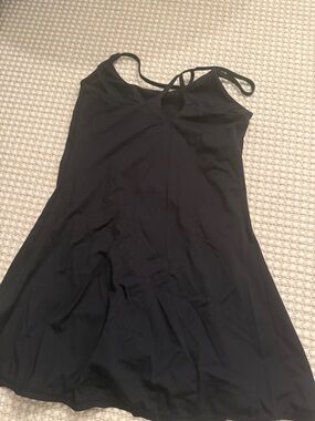 Black Strappy Tennis / Swim Dress with Crossback Detail